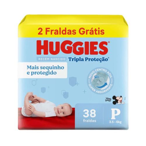 Kit 4 Fraldas Huggies Tripla Proteção Meguinha (P) 38 Unidades cada Kit 4 Fraldas Huggies Tripla Proteção Meguinha (P) 38 Unidades cada