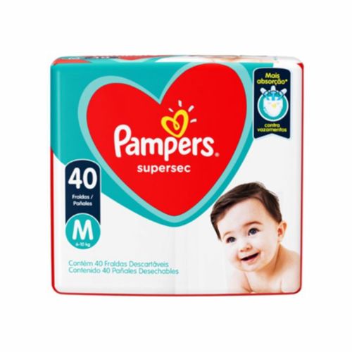 Kit 2 Fraldas Pampers Ss Mega M C/40 Unidades cada Kit 2 Fraldas Pampers Ss Mega M C/40 Unidades cada