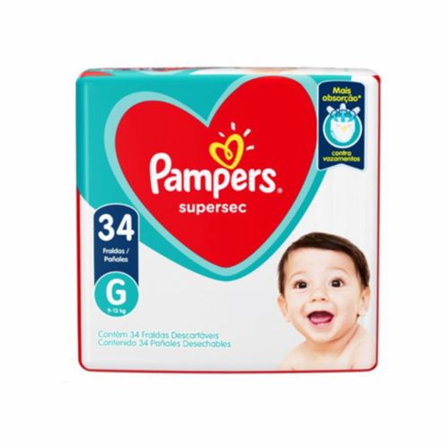 Kit 2 Fraldas Pampers Ss Mega G 34 Unidades cada Kit 2 Fraldas Pampers Ss Mega G 34 Unidades cada