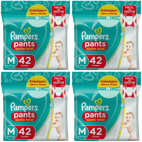 Kit 4 Fraldas Confortsec Pants ”M” Pampers Simples c/42 Unidades cada Kit 4 Fraldas Confortsec Pants ”M” Pampers Simples c/42 Unidades cada