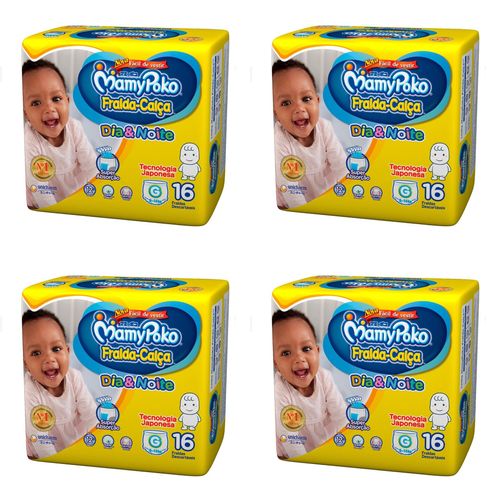 Kit 4 Fraldas Calça MamyPoko Dia e Noite Tamanho Kit 4 Fraldas Calça MamyPoko Dia e Noite Tamanho