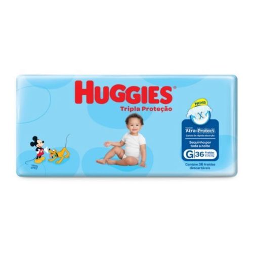 Kit 2 Fraldas Huggies Tripla Mega (G) 36 Unidades cada
