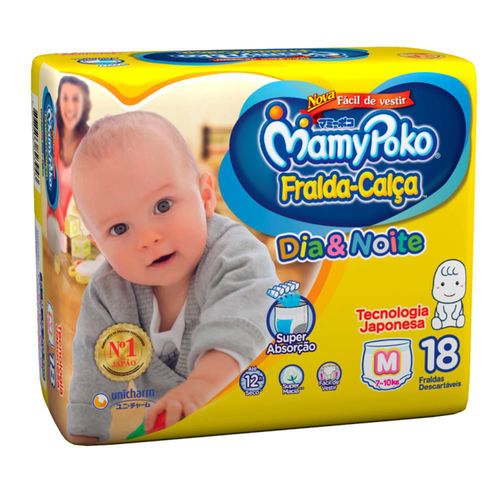 Kit 2 Fraldas Calca Mamypoko Dia e Noite Tamanho Médio 18 Unidades cada