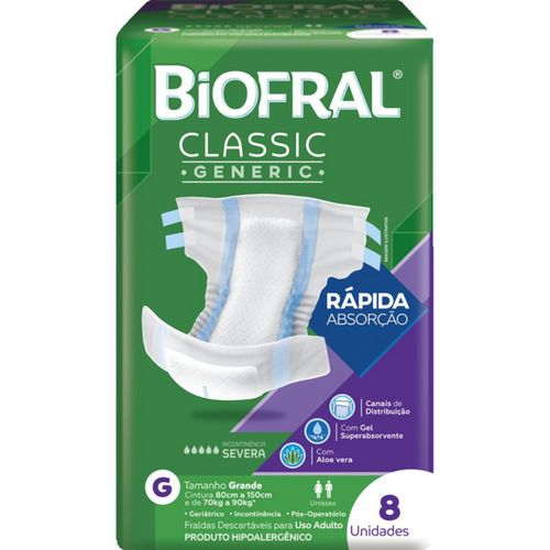 Kit 2 Fraldas Adulto Biofral Classic G 8 Unidades cada Kit 2 Fraldas Adulto Biofral Classic G 8 Unidades cada