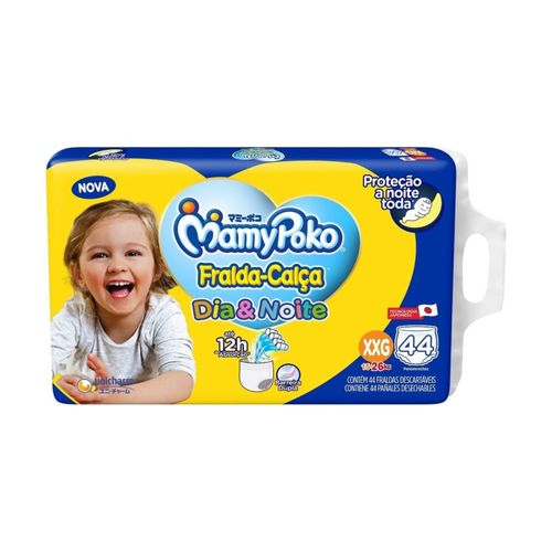 Kit 2 Fraldas Calça Giga Dia&Noite MamyPoko XXG c/ 44 Unidades - Tecnologia Japonesa cada