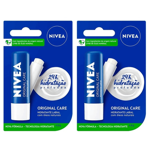 Kit c/2 Unidades de Protetor Labial Original Care 5,5Ml Nivea Kit c/2 Unidades de Protetor Labial Original Care 5,5Ml Nivea