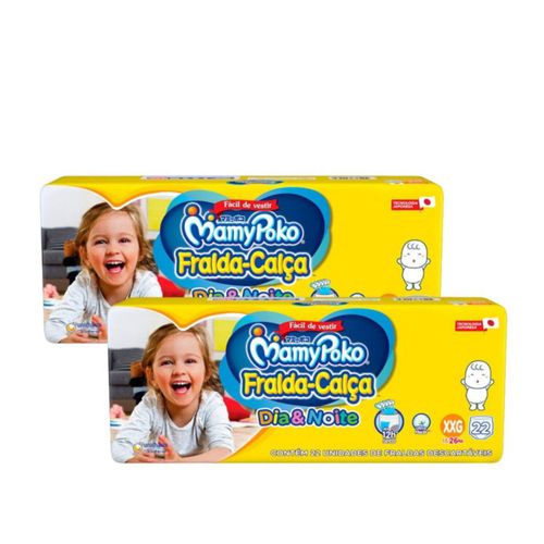 Kit 2 Fraldas Calça Mamypoko Dia E Noite Xxg c/22 Unidades cada