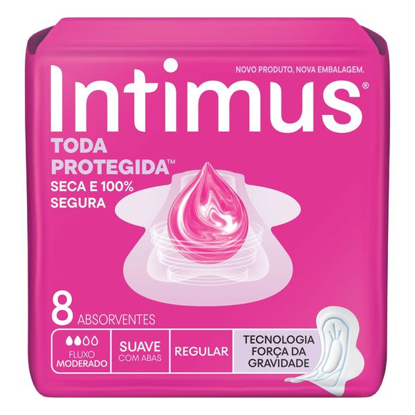 Absorvente Intimus Toda Protegida Dia Suave Com Abas 8 Unidades
