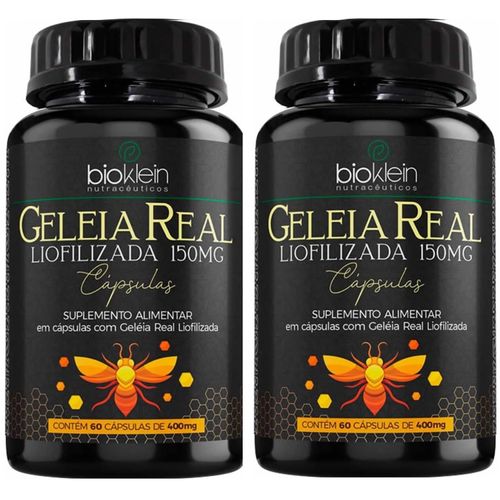 KIT 2 GELEIA REAL LIOFILIZADA 400mg 60 Caps Bioklein KIT 2 GELEIA REAL LIOFILIZADA 400mg 60 Caps Bioklein
