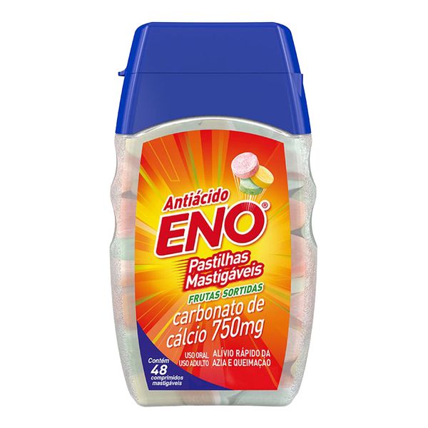 Antiácido Eno Frutas Sortidas 48 Pastilhas Mastigáveis