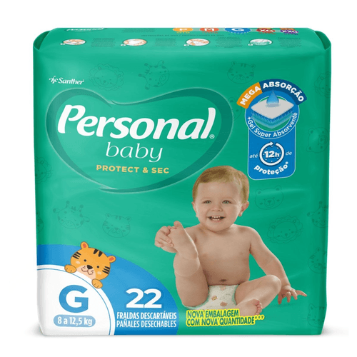 Fralda Descartável Personal Baby Protect & Sec G 22 Unidades