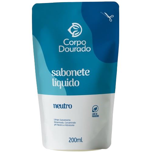 Kit c/9 Sabonete Líquido Corpo Dourado Pouch 200ml Neutro Kit c/9 Sabonete Líquido Corpo Dourado Pouch 200ml Neutro
