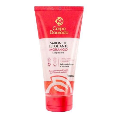 Kit c/9 Sabonete Esfoliante Corpo Dourado 180ml Morango Kit c/9 Sabonete Esfoliante Corpo Dourado 180ml Morango