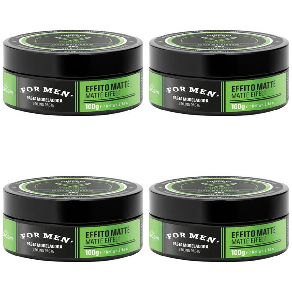 Kit c/4 Unidades de Pomada Modeladora Origem For Men 100g Matte