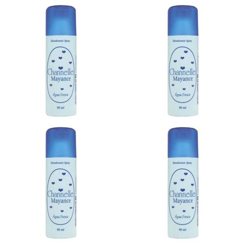 Kit c/4 Unidades de Desodorante Spray Channelle 90g Frescor