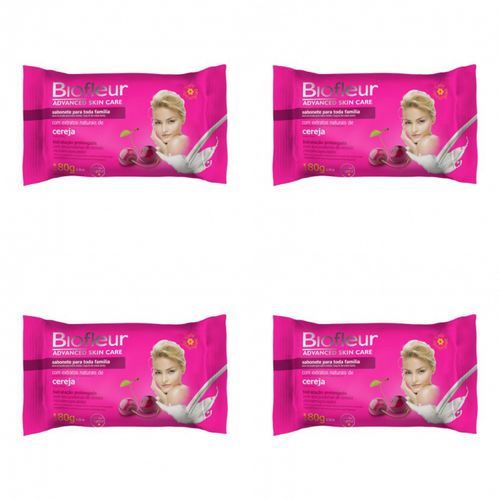 Kit c/4 Sabonetes Biofleur Cereja 180g cada