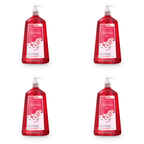 Kit c/4 Sabonetes Biofleur Líquido Flor De Cerejeira Kit c/4 Sabonetes Biofleur Líquido Flor De Cerejeira