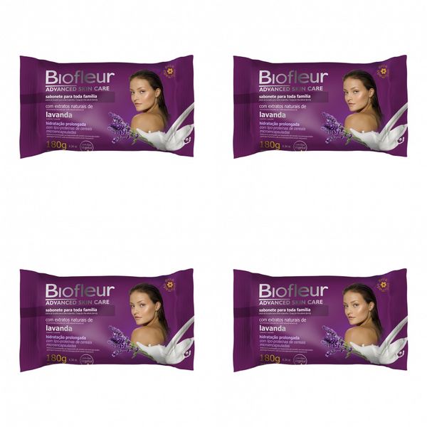Kit c/4 Sabonetes Biofleur 180g Lavanda