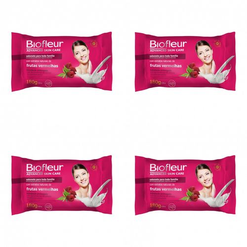 Kit c/4 Sabonetes Biofleur 180g Frutas Vermelhas 180g