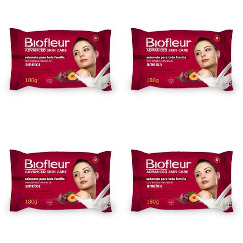 Kit c/4 Sabonetes Biofleur 180g Ameixa 180g cada