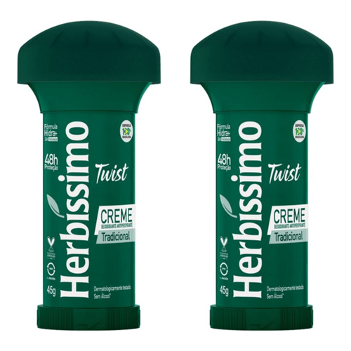 Kit c/2 Unidades de Desodorante Creme Twist Herbissimo 45g