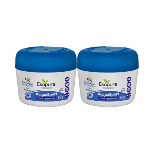 Kit c/2 Unidades de Desodorante Creme Ekopure 55g Acquasport