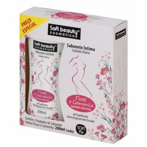 Kit c/2 Kit Sabonete Líquido Intimo Soft Beauty 2x200ml Floral