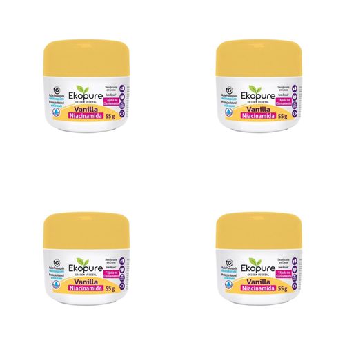 Kit c/4 Unidades de Desodorante Creme Ekopure 55g Vanila