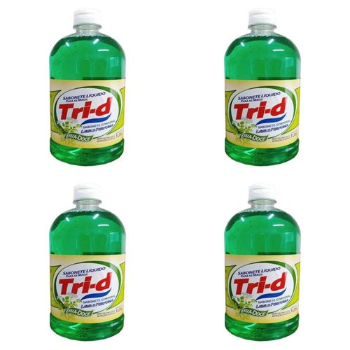 Kit c/4 Sabonetes Liquido Tri-D 1L Para Mãos Erva Doce Kit c/4 Sabonetes Liquido Tri-D 1L Para Mãos Erva Doce