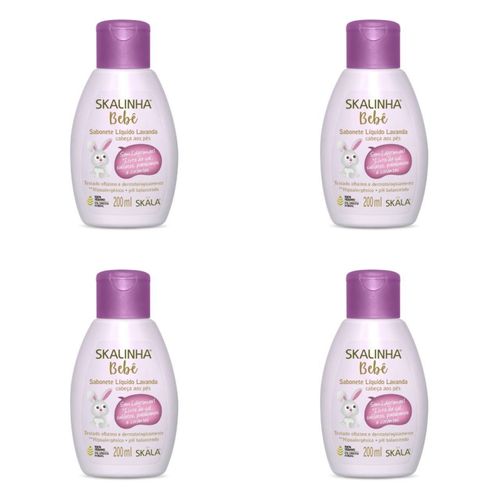 Kit c/4 Sabonetes Liquido Infantil Skalinha Bebê 200ml Kit c/4 Sabonetes Liquido Infantil Skalinha Bebê 200ml