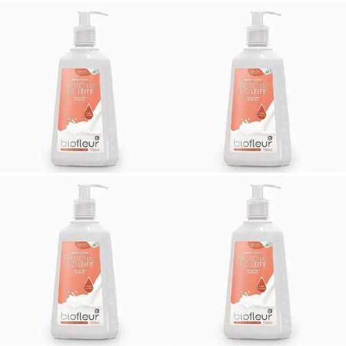 Kit c/4 Sabonetes Líquido Biofleur Proteina Do Leite 500ml cada