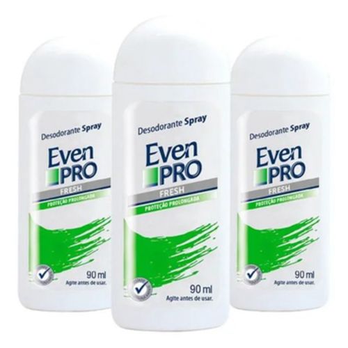 Kit c/3 Unidades de Desodorante Spray Even Pro 90ml Fresh Kit c/3 Unidades de Desodorante Spray Even Pro 90ml Fresh