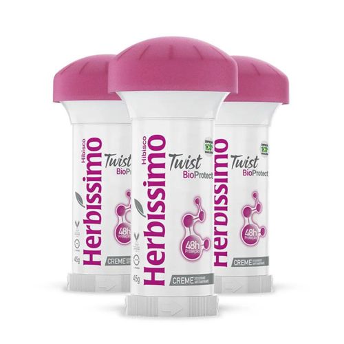 Kit c/3 Unidades de Desodorante Creme Twist Herbissimo 45g Hibisco