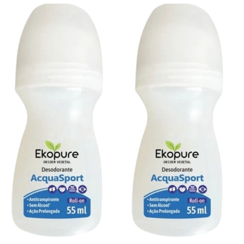 Kit c/2 Unidades de Desodorante Rollon Ekopure 55g Acquasport