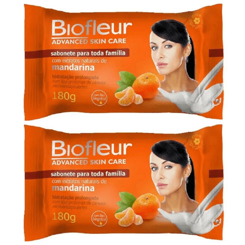 Kit c/2 Sabonetes Biofleur Hidratação Prolongada Mandarina 180g Kit c/2 Sabonetes Biofleur Hidratação Prolongada Mandarina 180g