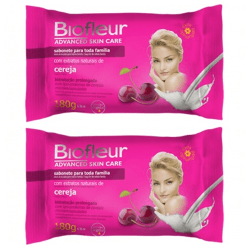 Kit c/2 Sabonetes Biofleur 180g Cereja
