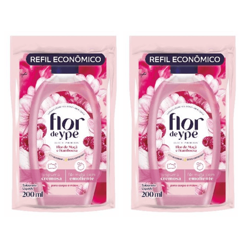 Kit c/2 Sabonetes Líquido Flor De Ype Refil 200ml Flor Macã /Framboesa Kit c/2 Sabonetes Líquido Flor De Ype Refil 200ml Flor Macã /Framboesa