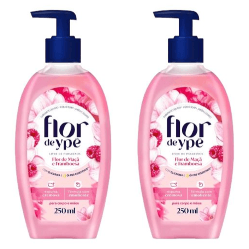 Kit c/2 Sabonetes Líquido Flor De Ype 250ml Flor De Macã E Framboesa Kit c/2 Sabonetes Líquido Flor De Ype 250ml Flor De Macã E Framboesa