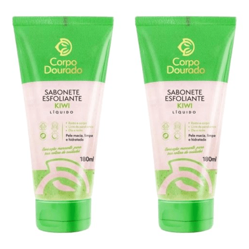 Kit c/2 Sabonetes Esfoliante Corpo Dourado 180ml Kiwi