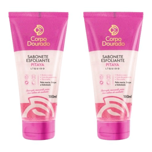 Kit c/2 Sabonetes Esfoliante Corpo Dourado 180ml Amora Kit c/2 Sabonetes Esfoliante Corpo Dourado 180ml Amora