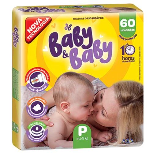 Kit 4 Fraldas Baby&Baby (P) 60 Unidades cada