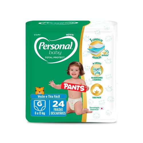 Kit 2 Fraldas Personal Baby Prot& Sec Pants G 24 Unidades cada