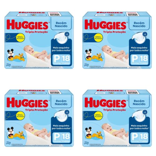 Kit 4 Fraldas Huggies Tripla Proteção Jumbinho 