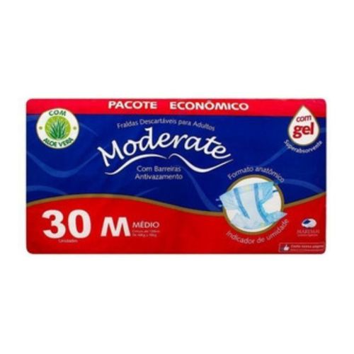 Kit 4 Fraldas Geriatrica Moderate Econômico (M) 30 Unidades cada