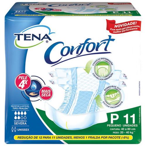 Kit 2 Fraldas Geriátrica Tena Confort Tamanho P 11 UnIdades cada Kit 2 Fraldas Geriátrica Tena Confort Tamanho P 11 UnIdades cada
