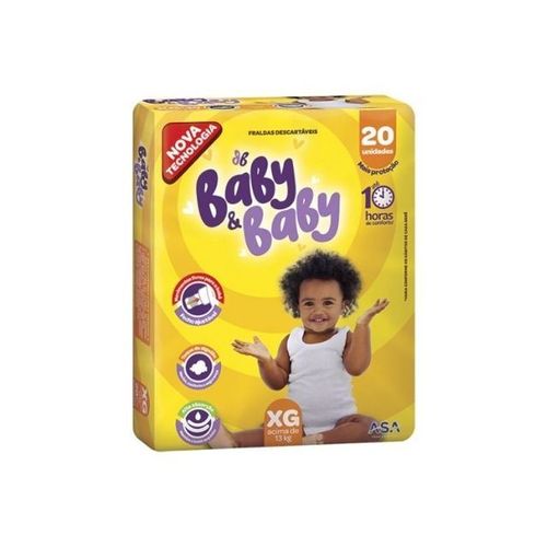 Kit 2 Fraldas Baby&Baby Econômica (Xg) 20 Unidades cada Kit 2 Fraldas Baby&Baby Econômica (Xg) 20 Unidades cada