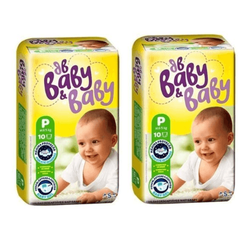 Kit 2 Fraldas Baby&Baby (P) 10 Unidades cada Kit 2 Fraldas Baby&Baby (P) 10 Unidades cada