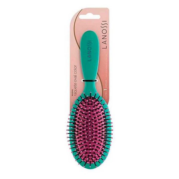 Escova De Cabelo Color Raquete Oval Lanossi Simples