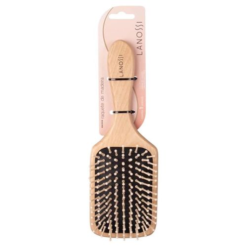 Escova Cabelo Lanossi Raquete de Madeira