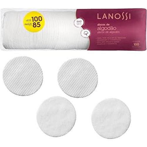 Algodão em Discos 100 Unidades Lanossi